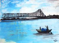 Landscape - Howrah Bridge - Watercolor